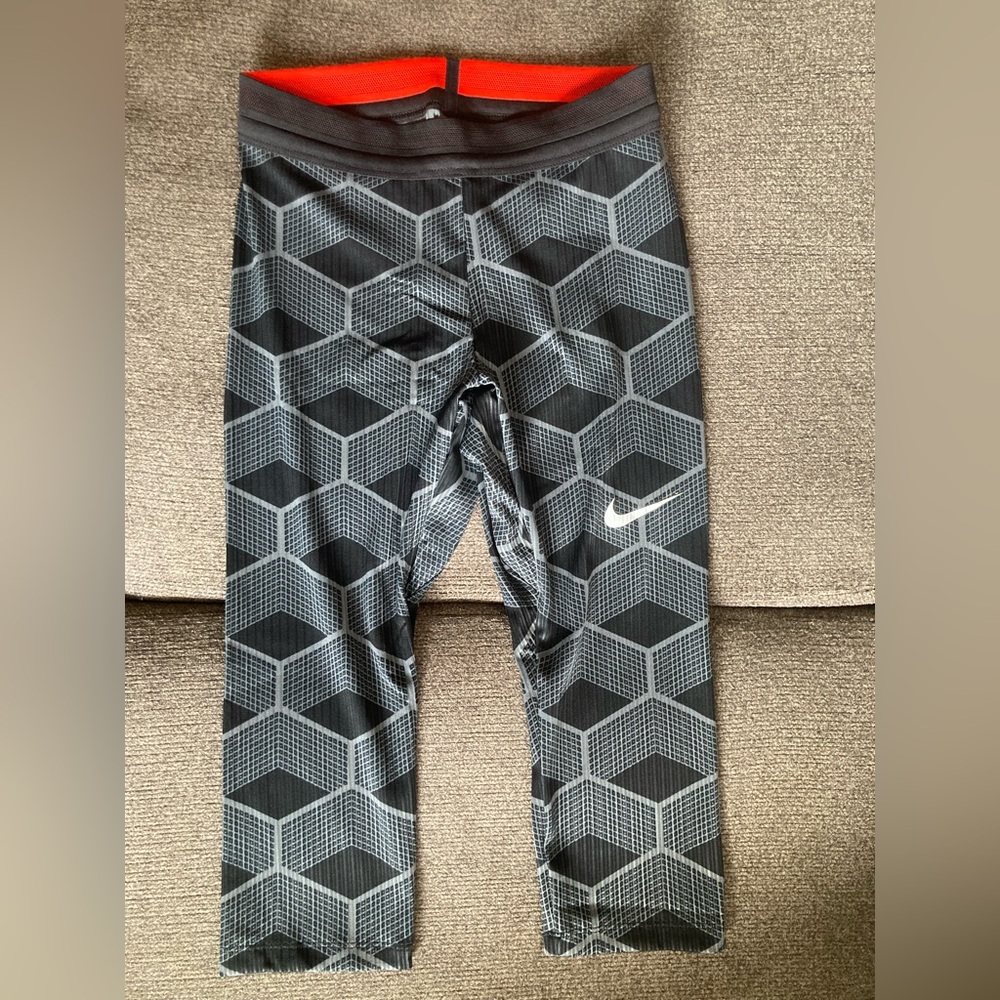 Nike Pro Elite Track & Field 3/4 Tights Black Women's S Made In USA CT3901-000